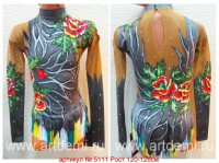 Suit for art gymnastics The article № 5111 Sizes: Growth of 120-128 centimeters - www.artdemi.ru