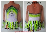 Suit for art gymnastics The article № 4883 Sizes: Growth of 130-140 centimeters - www.artdemi.ru